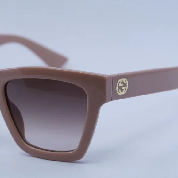 Gucci GG1714S 005 Sunglasses Cloud Rose Square Frame, Brown  display picture 2